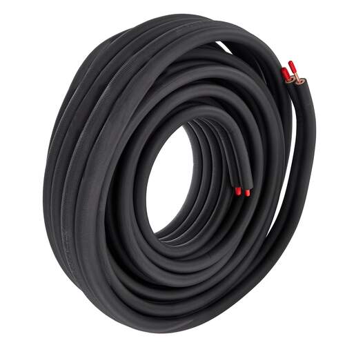 AircoTube koelbuis geïsoleerd Ø1/4" x 3/8" (rol van 30 meter) P2330-B, zwart