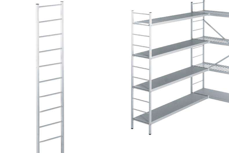 ALU Geanodiseerde aluminium structuur met aluminium rooster of gesloten planken 1770X400MM | 10087630000 | 5414618009983