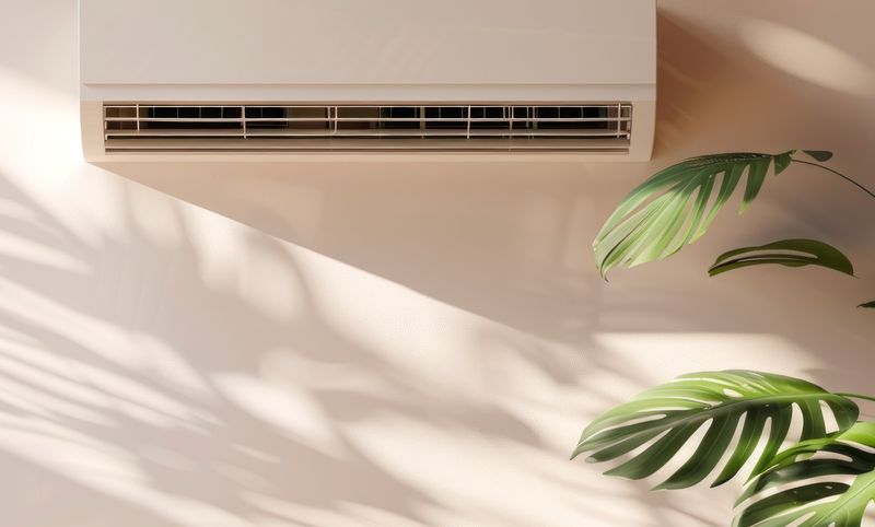 Strak gemonteerde binnenunit aan een lichte wand